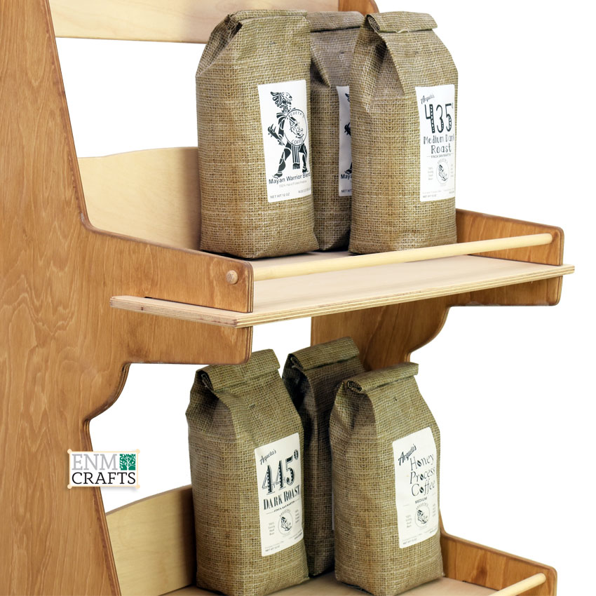 Coffee Bags Display Rack, 4 Tier Floor Merchandise Display Stand - SKU: 905B