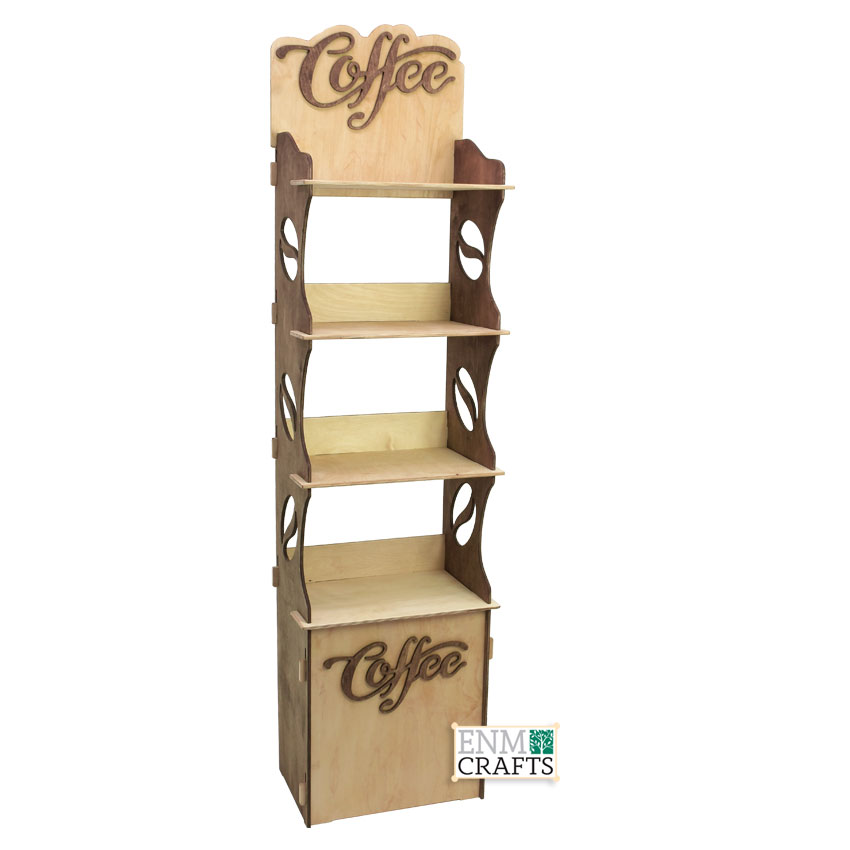 Coffee Bags 4 Tier Floor Merchandise Display Stand Collapsible Shelving Unit - SKU: 908