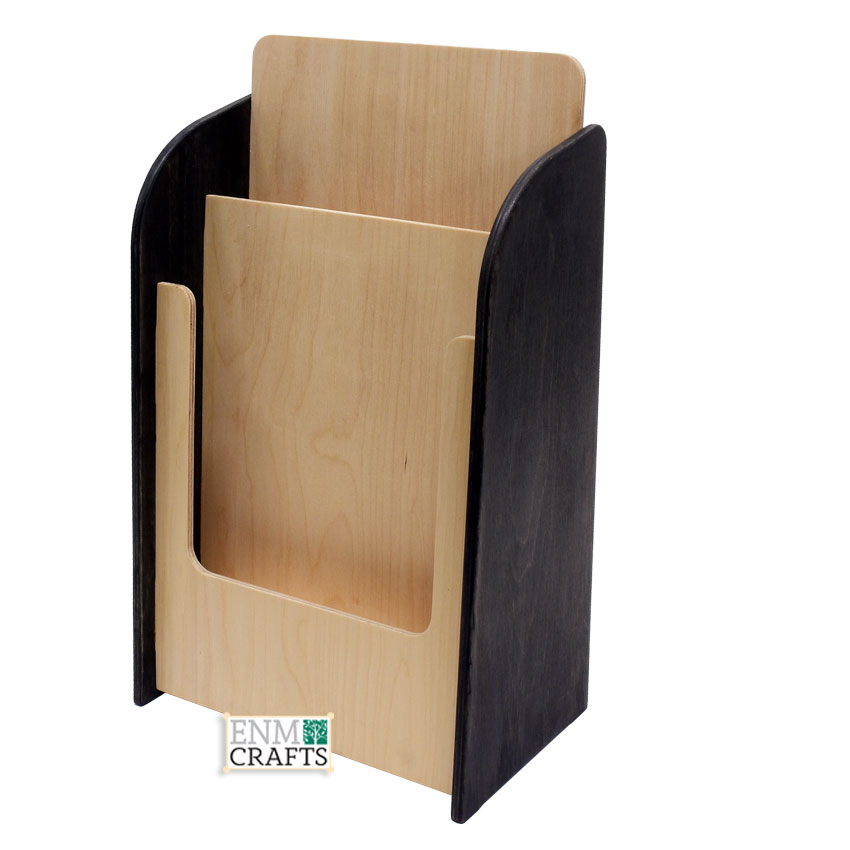 Wooden 2 Tier Magazine Holder, Brochure Holder 8.5 x 11