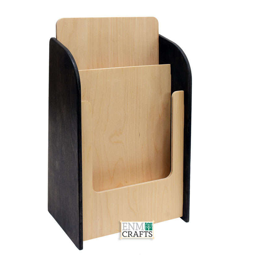 Wooden 2 Tier Magazine Holder, Brochure Holder 8.5 x 11