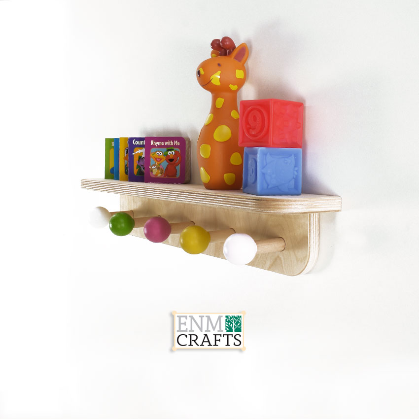 Nursery Wall Hanger with Shelf