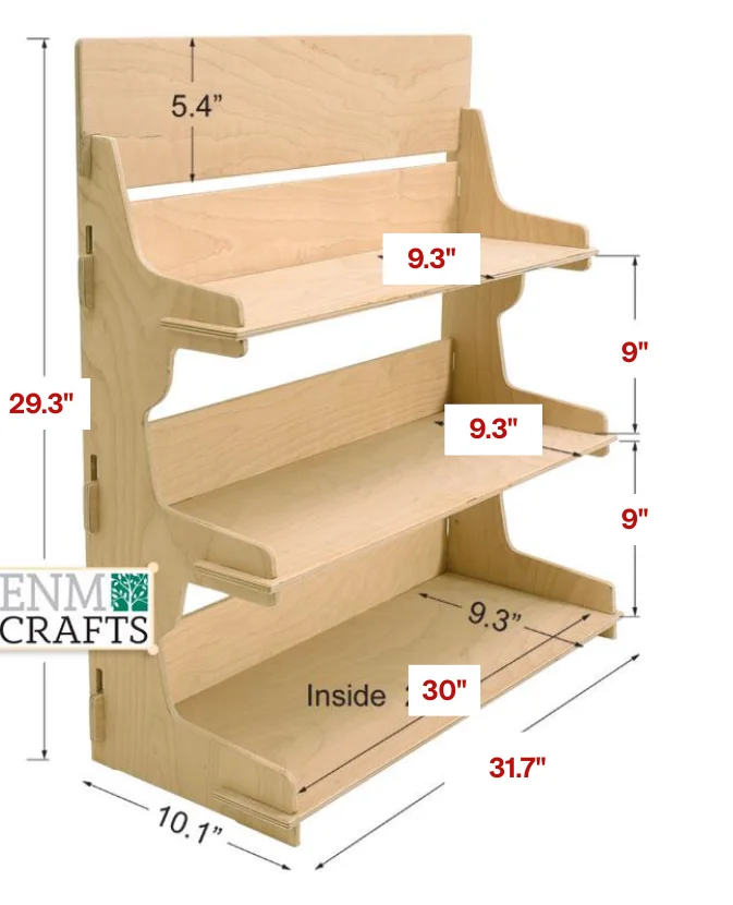Custom 3-tier Wooden Table top Rack- SKU: 505 30