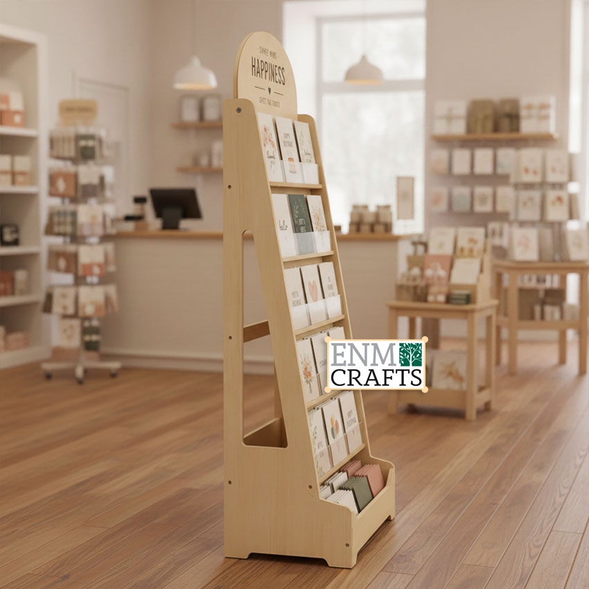 Wooden Floor Greeting Card Display Stand GR102
