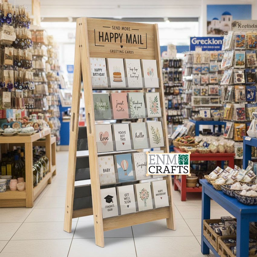 Wooden A-Frame Greeting Card Display Stand GR103