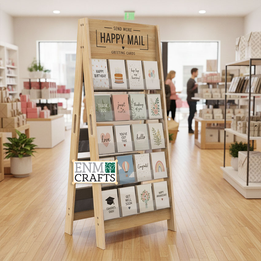 Wooden A-Frame Greeting Card Display Stand GR103