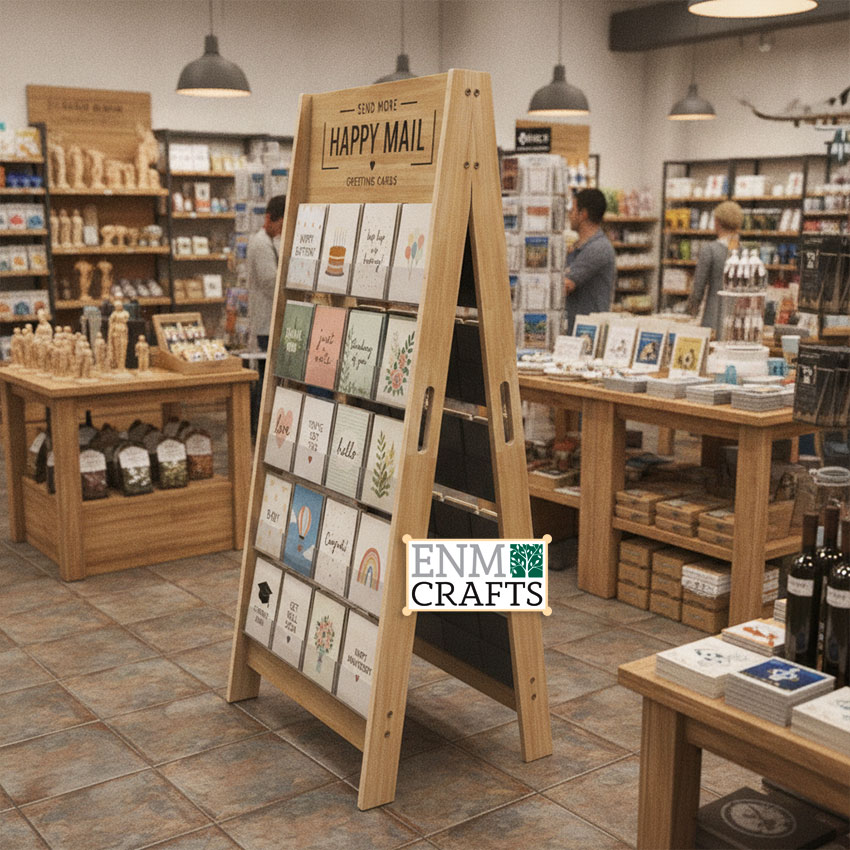 Wooden A-Frame Greeting Card Display Stand GR103