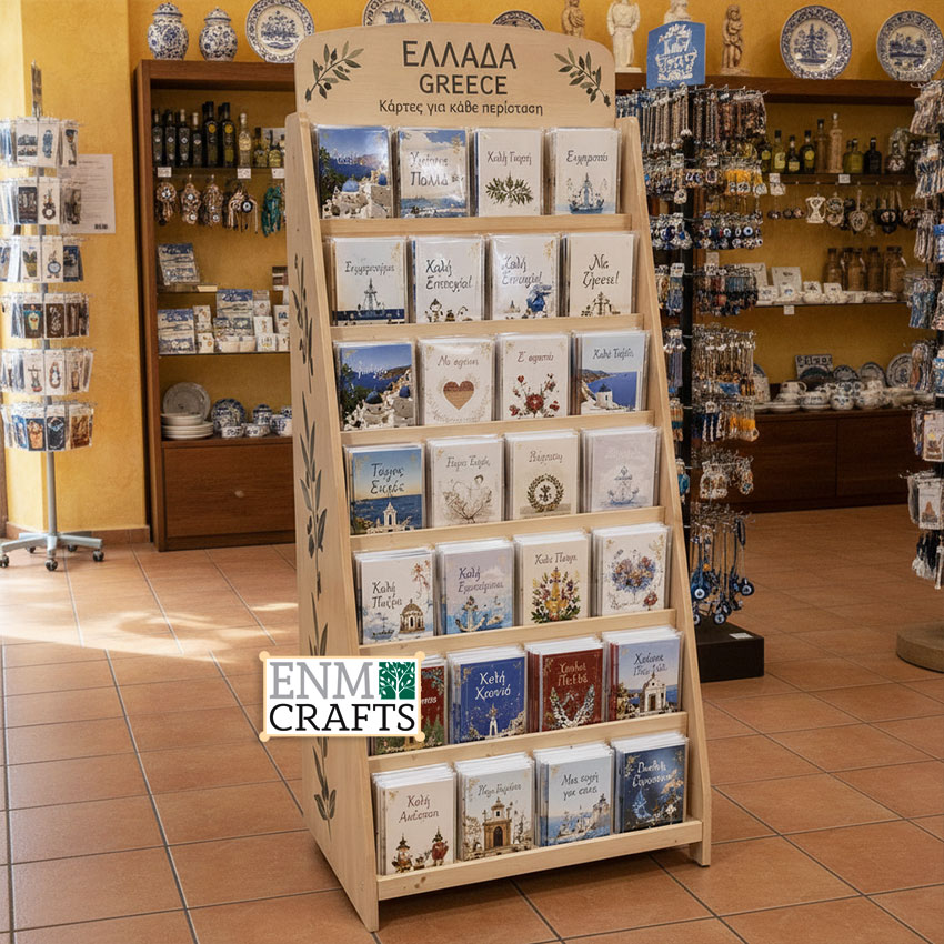 Wooden Floor Greeting Card Display Stand GR105