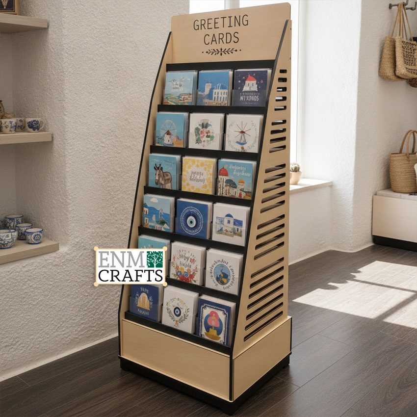 Modern Wooden Greeting Card Display Stand GR107