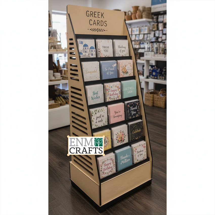 Modern Wooden Greeting Card Display Stand GR107