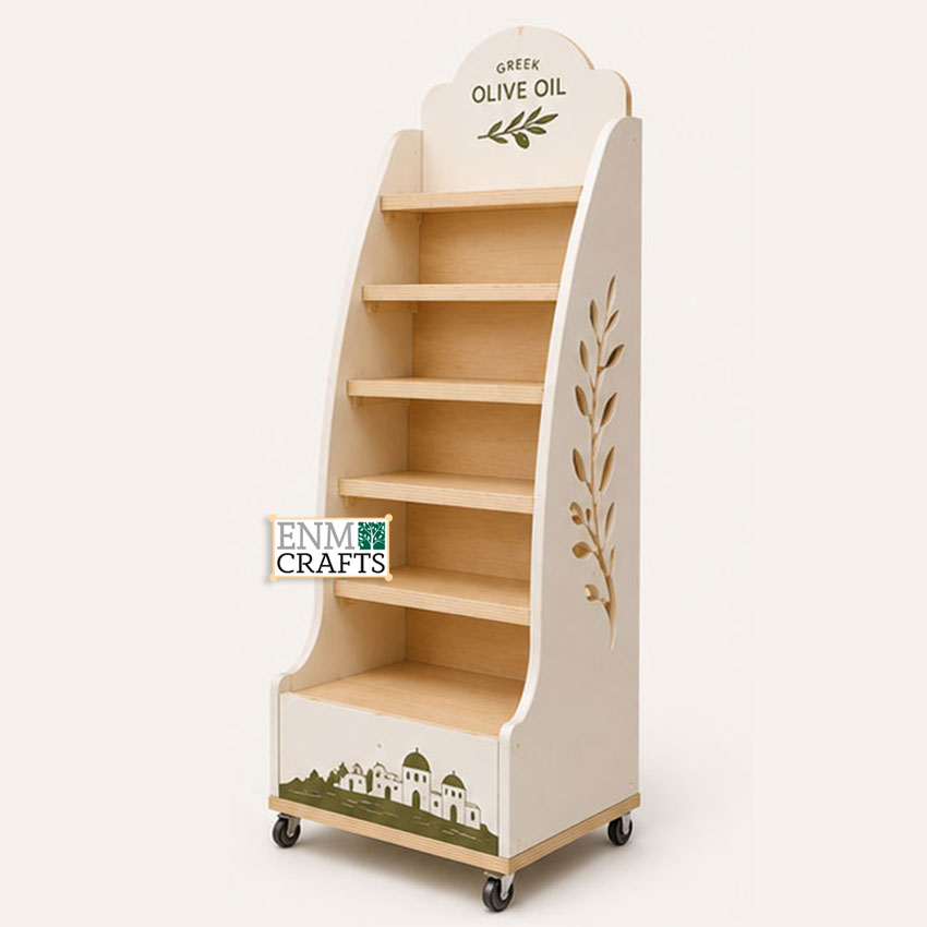 Wooden Floor Display Stand for Olive Oil 950