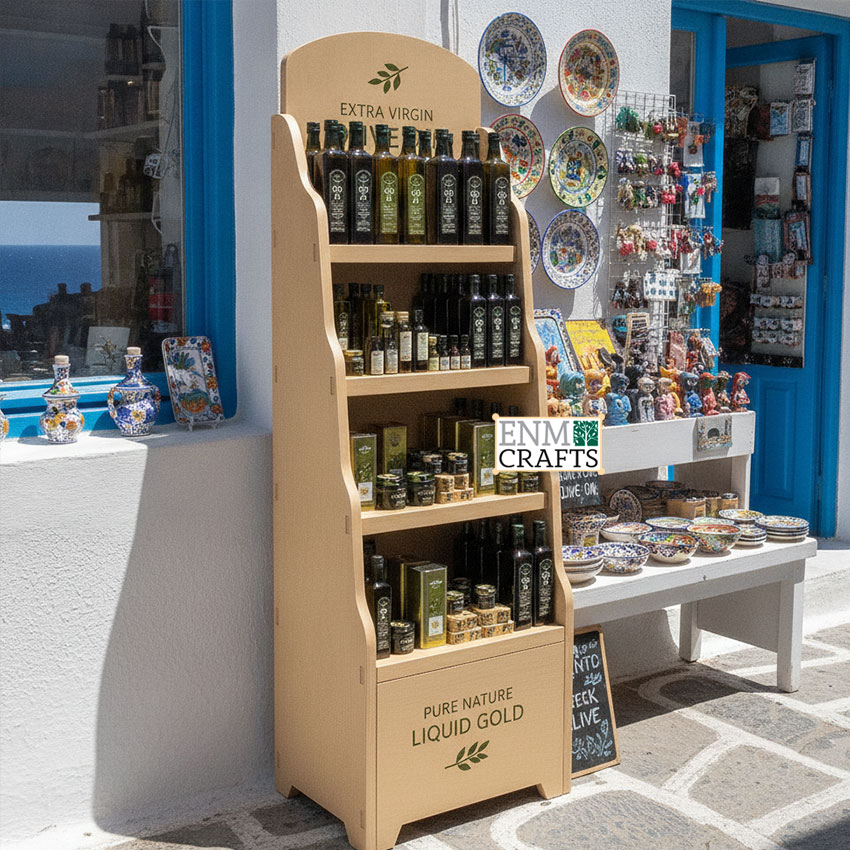 Wooden Floor Display Stand for Olive Oil 951