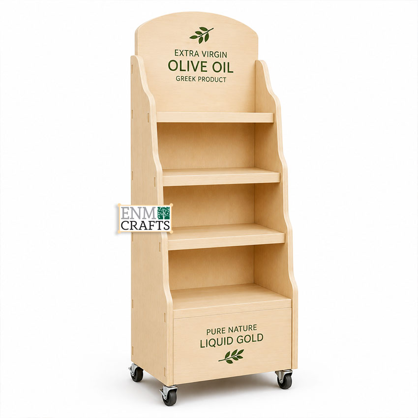 Wooden Floor Display Stand for Olive Oil 951