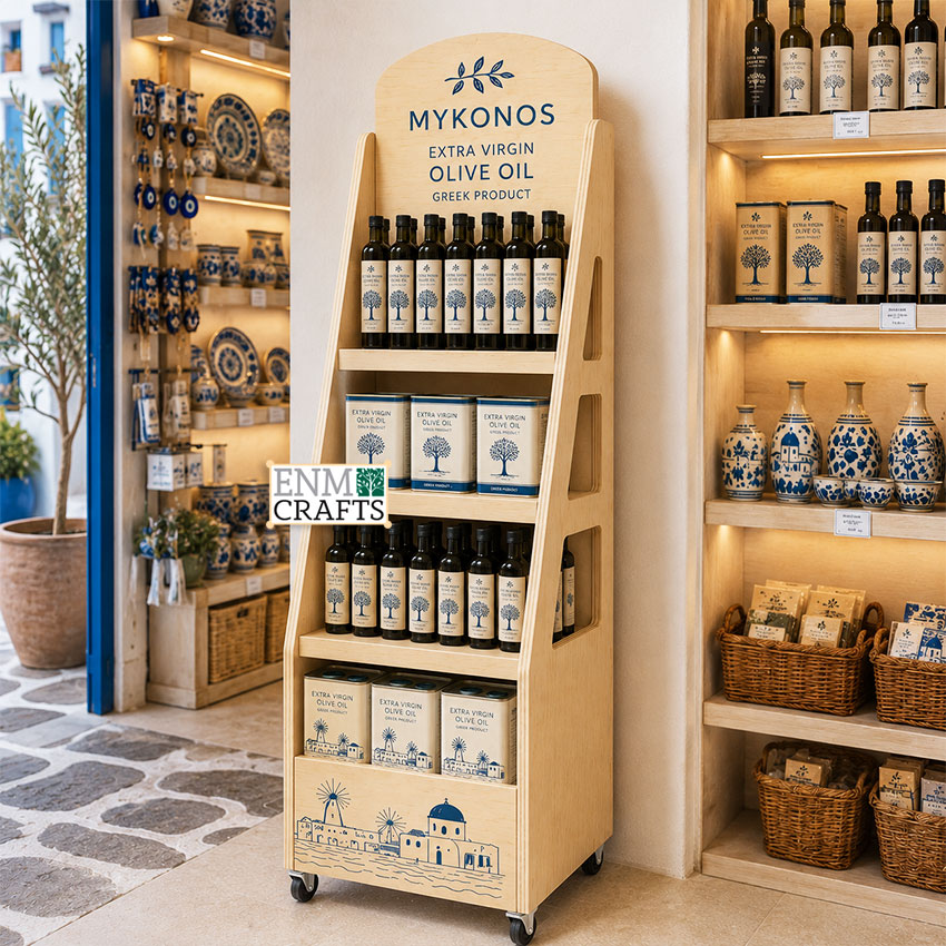 Premium Retail Merchandiser with Casters for Olive Oil 952