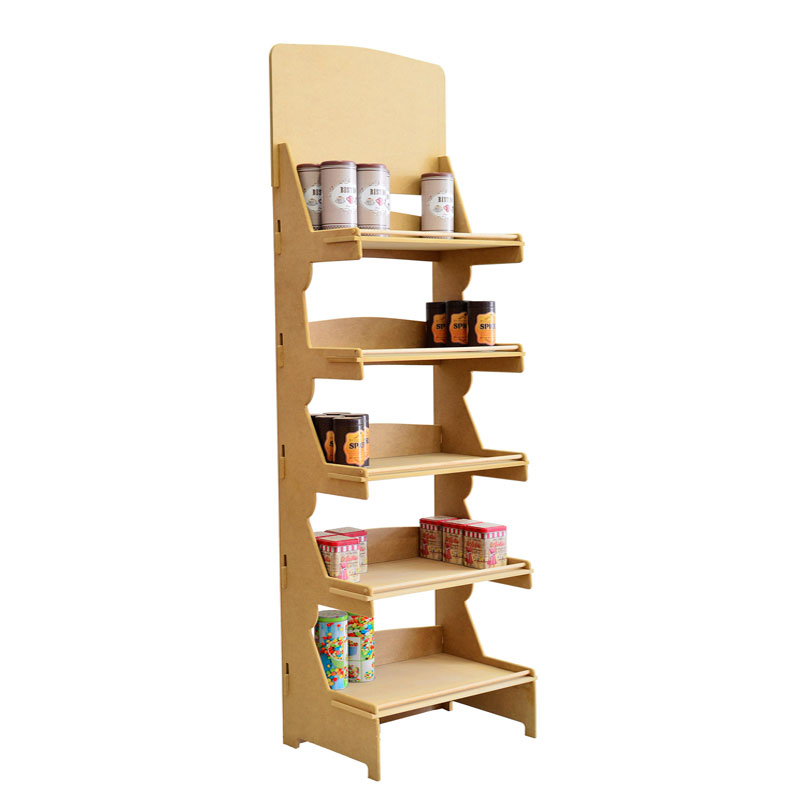 Multi 426, 5 Tier Wooden Display for Retail Stores, Flat Pack with Custom Header