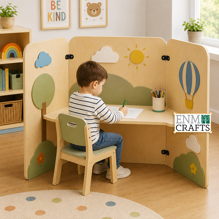 Montessori Foldable Learning Station with Privacy Panels 9191