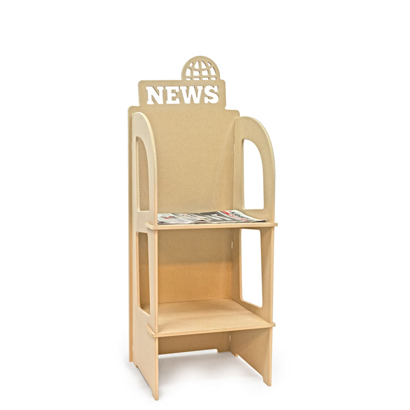 Express, Tabloid 2 Tier Newspaper Floor Rack with Engraved Logo