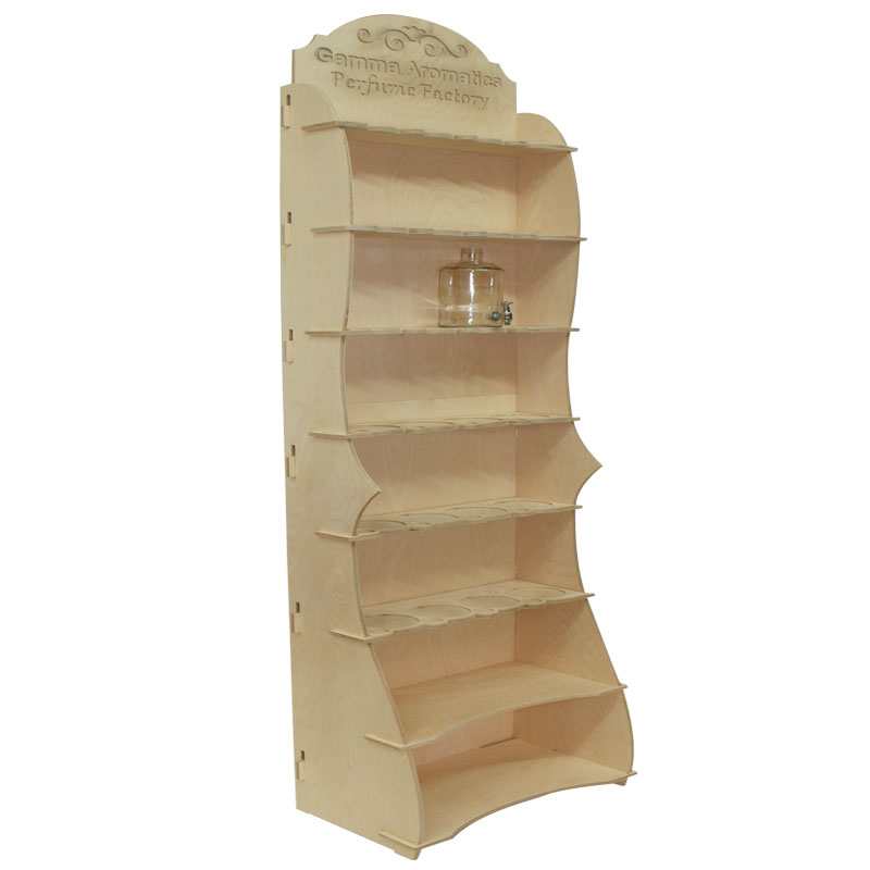 8 Tier Custom Design Perfumes Wooden Rack Display, No Tools Assembly - SKU: 481