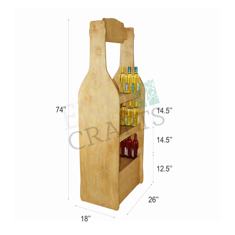 3 Tier Wine Merchandiser Display with Bottle Cutout - SKU: 741