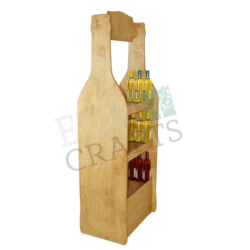 3 Tier Wine Merchandiser Display with Bottle Cutout - SKU: 741