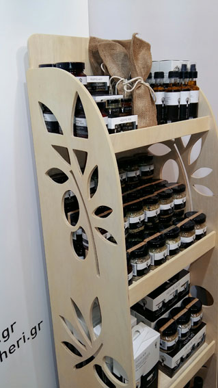 Olive Oil Products, 4 Tier Wooden Retail Rack - SKU: 548
