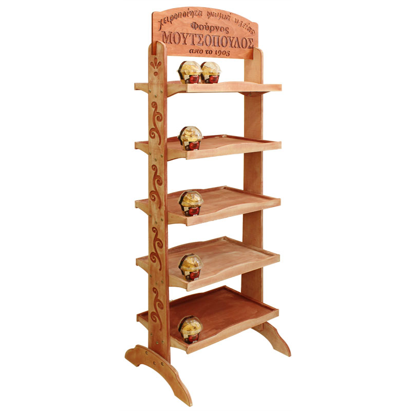 5 Tier Wooden Display Rack for retail Products, Flat Pack-581