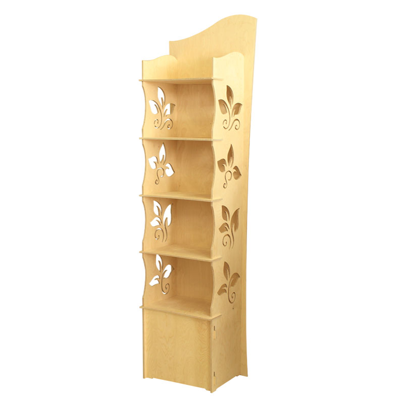 5 Tier Retail Shelving Unit with Flower Cutouts, No Tools Assembly-601