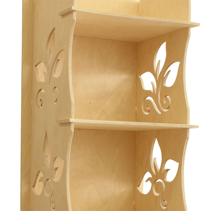 5 Tier Retail Shelving Unit with Flower Cutouts, No Tools Assembly - SKU: 601
