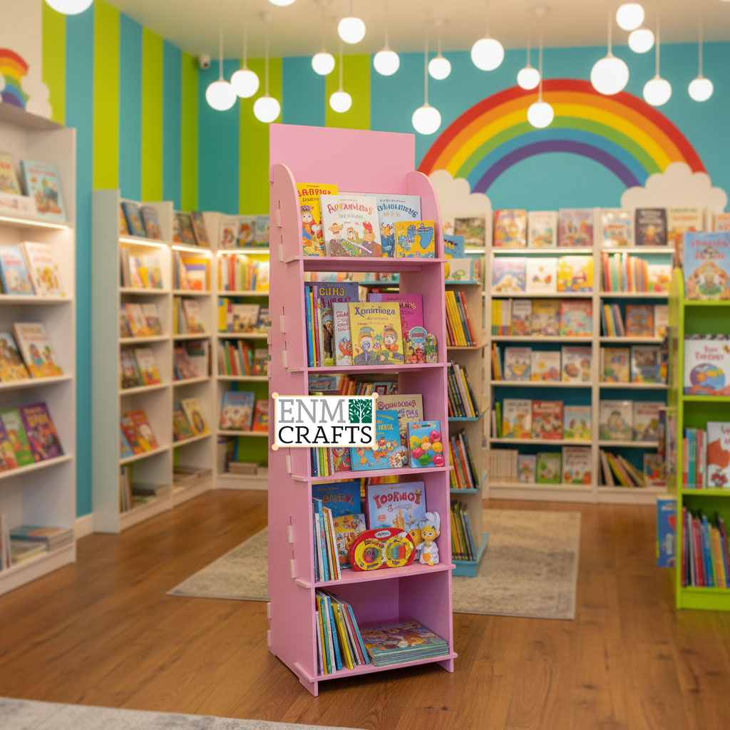 Book, Magazine Wooden Display Unit, No Tools, Flat Pack - SKU: 468