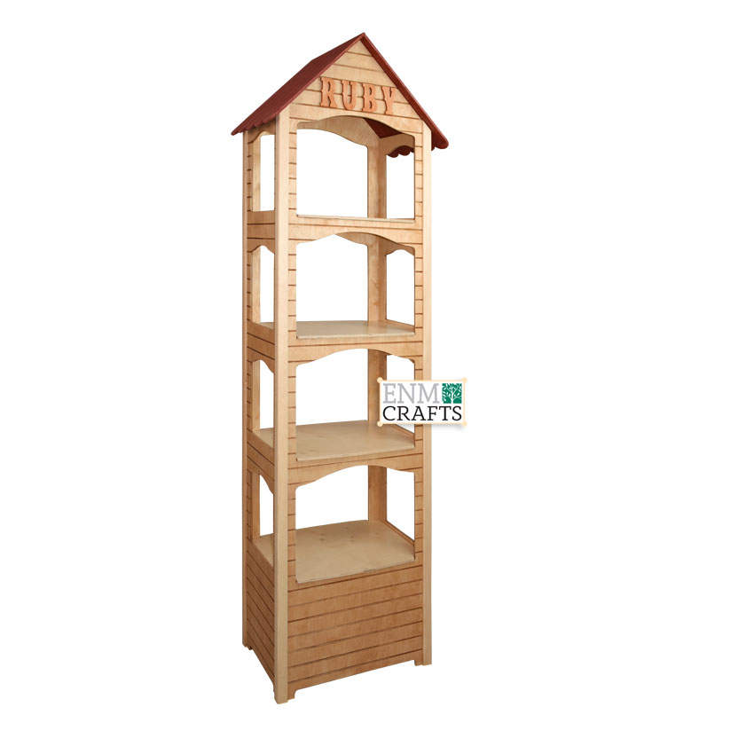 Ruby, 4-Sided Rustic Cabin Wooden Display Unit with 4 Shelves - SKU: 677
