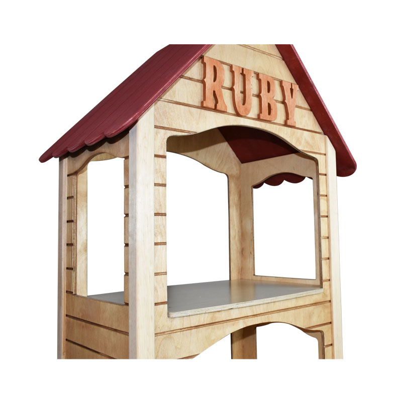 Ruby, 4-Sided Rustic Cabin Wooden Display Unit with 4 Shelves - SKU: 677