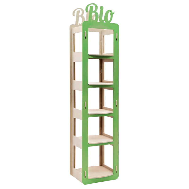Bio, Wooden Retail Shelving Unit with 5 Shelves, Flat Pack - SKU: 402
